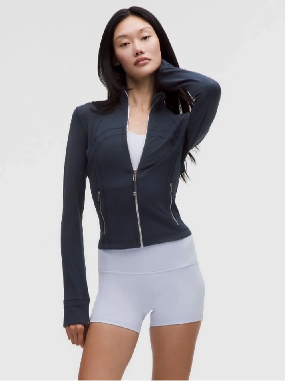 Lululemon True Navy / Mirror Silver Define Cropped Jacket - Size 4